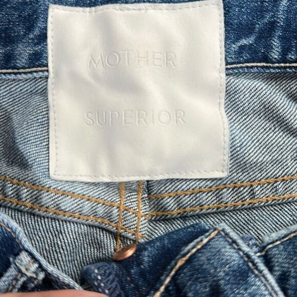 Mother Superior The Trickster Skinny Blue Denim Distressed Jeans Medium Wash Siz - Picture 9 of 11